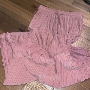 Pleated Pink Maxi Skirt